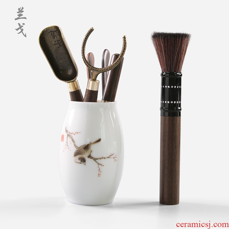 The Six gentleman kung fu tea tea set suit household ceramic accessories covered 6 times knife ChaZhen tea spoon tea tool