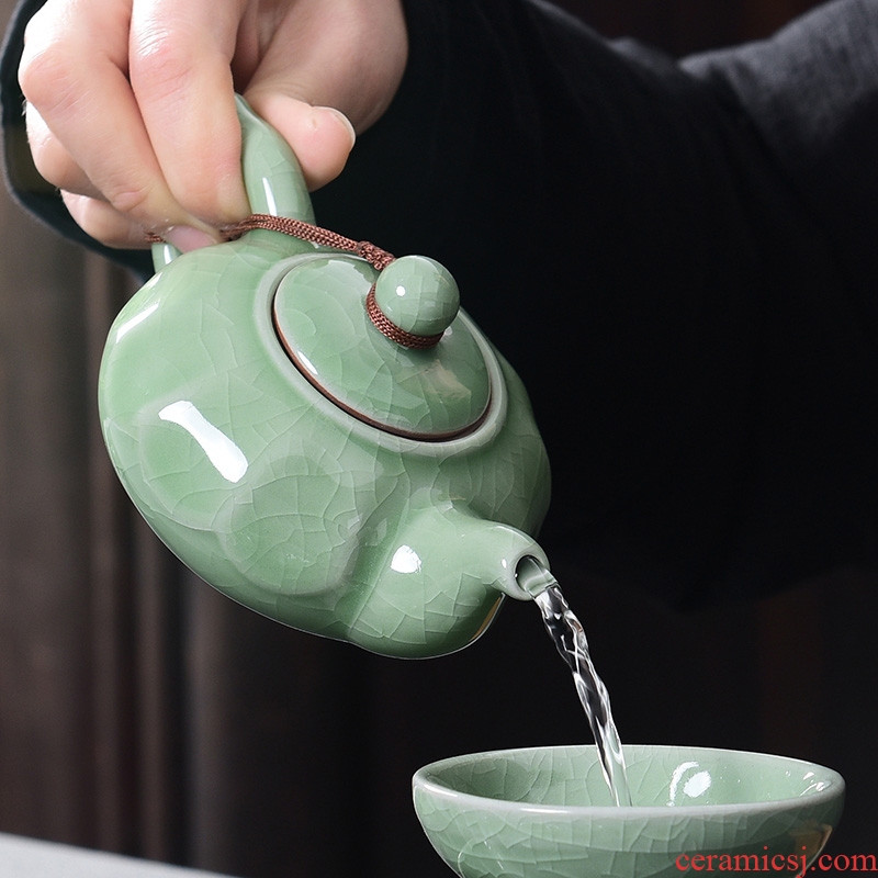 So be hilarious elder brother up with open piece of household ceramic teapot kung fu tea set single pot of xi shi pot hand grasp the teapot with a zero