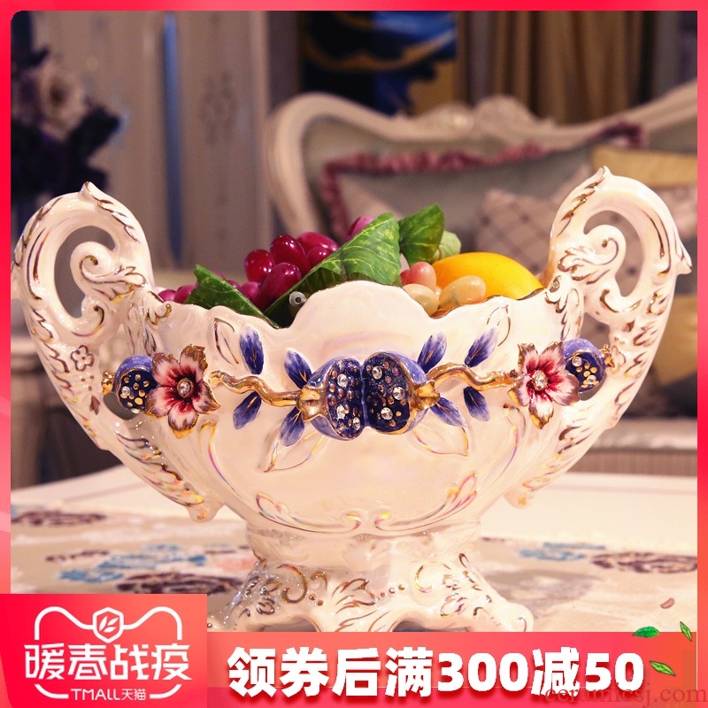 European ceramic plate paint made fruit bowl sitting room style restoring ancient ways wedding set auger pomegranate ivory porcelain fruit bowl