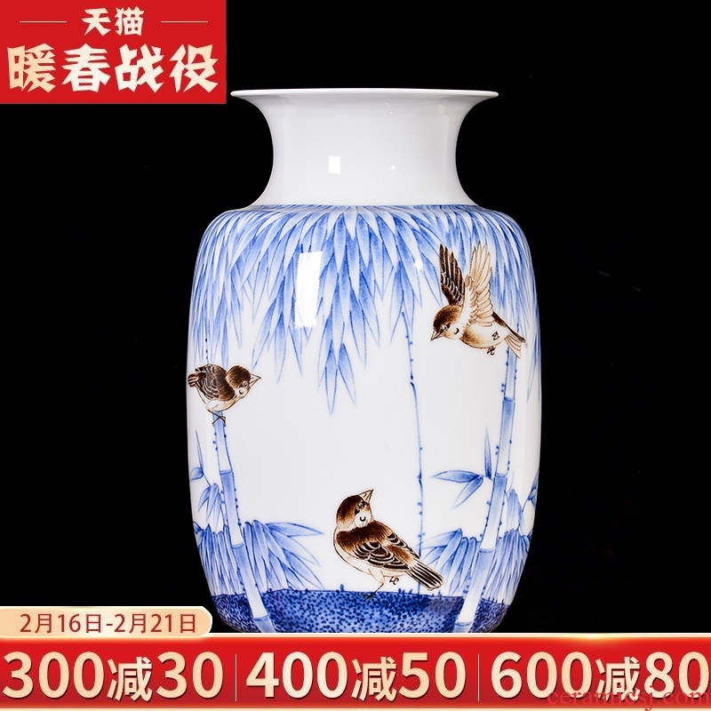 Master of jingdezhen ceramics hand - made thin body new sitting room of Chinese style household vase rich ancient frame TV ark, adornment