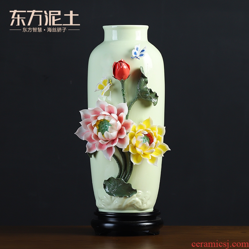 Oriental clay ceramic vase furnishing articles sitting room ark of high - grade decorative decoration/recent manual arts and crafts