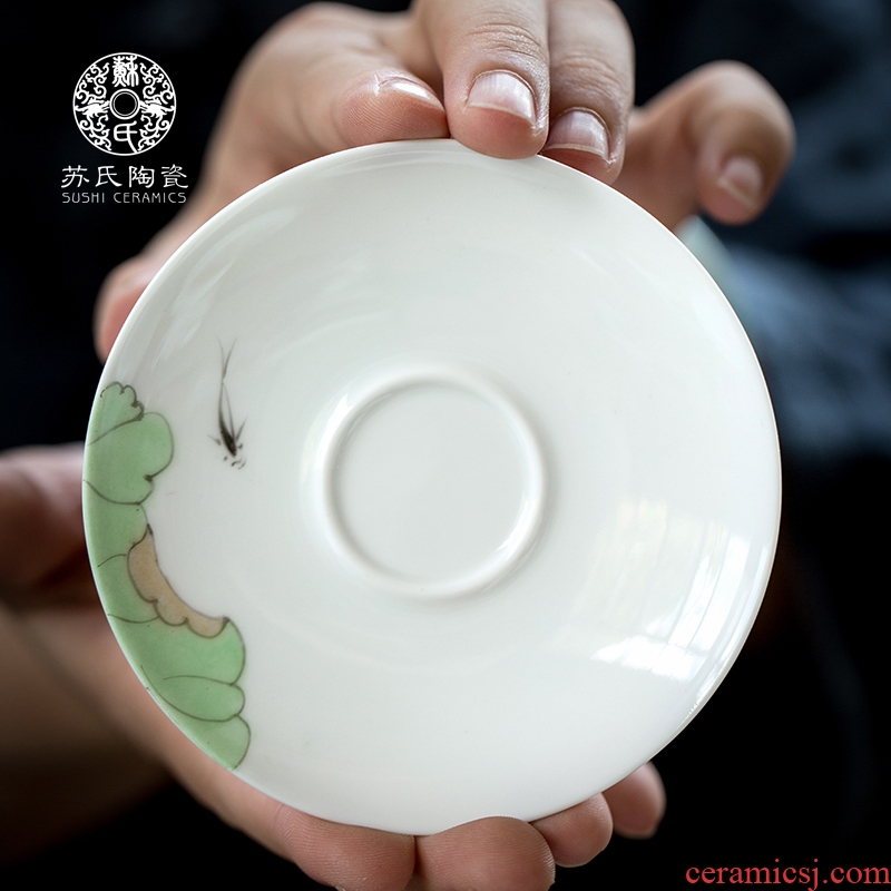 His hands made pottery glaze ceramic cup mat circular cup kung fu tea accessories cup insulation pad