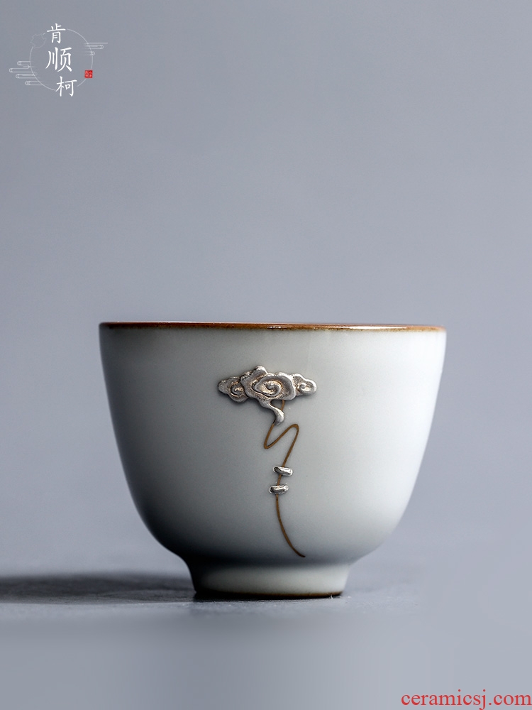 Curium lamp that your up porcelain tea cups master of jingdezhen ceramic sample tea cup cup single cup cracked bowl is a single silver tea set