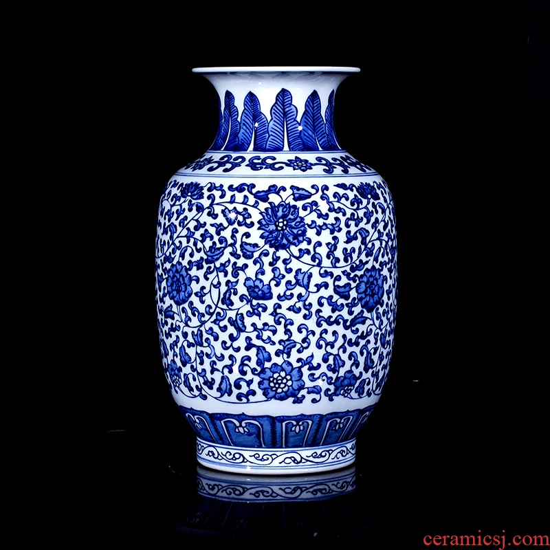 Jingdezhen ceramics imitation the qing qianlong blue auspicious pattern design of Chinese style living room home furnishing articles