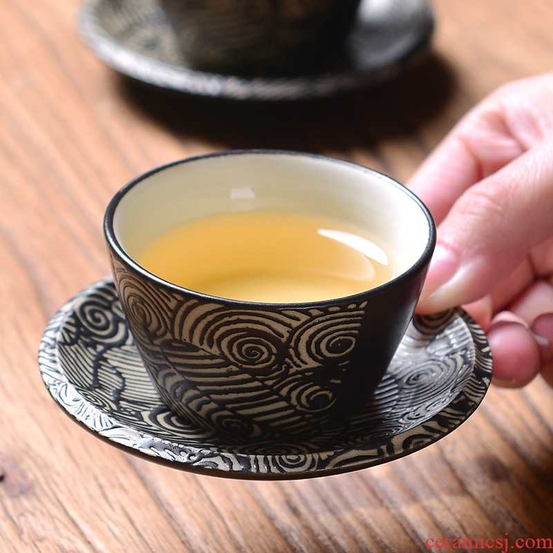Ceramic cups laugh black zen ideas of the silk road kung fu tea black glaze sample tea cup masters cup