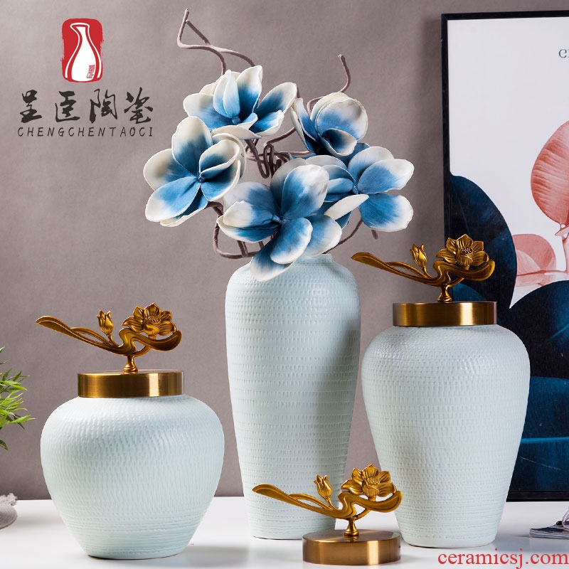 European furnishing articles desktop floret bottle of the sitting room porch decoration ceramic white porcelain vases, flower implement simulation