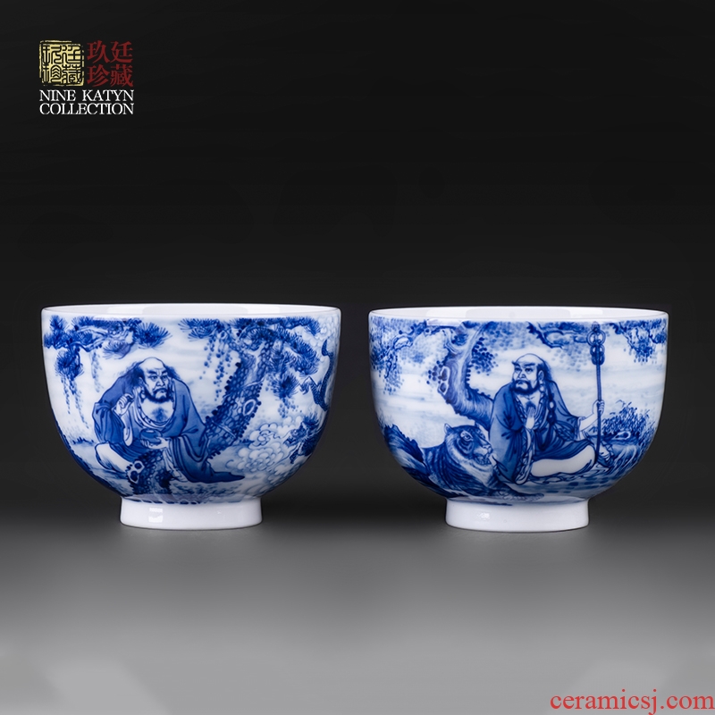 About Nine katyn hand - made jiang xiang tea set of blue and white porcelain jingdezhen ceramic kung fu tea master cup single cup by hand