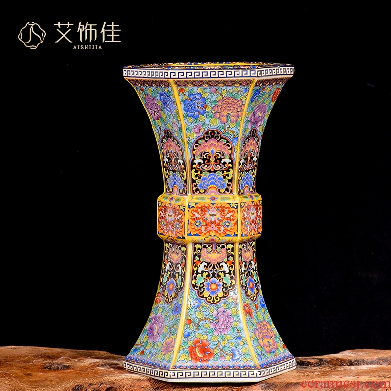 Jingdezhen archaize enamel made pottery porcelain vases, flower arranging flower arrangement sitting room decoration of Chinese style household furnishing articles