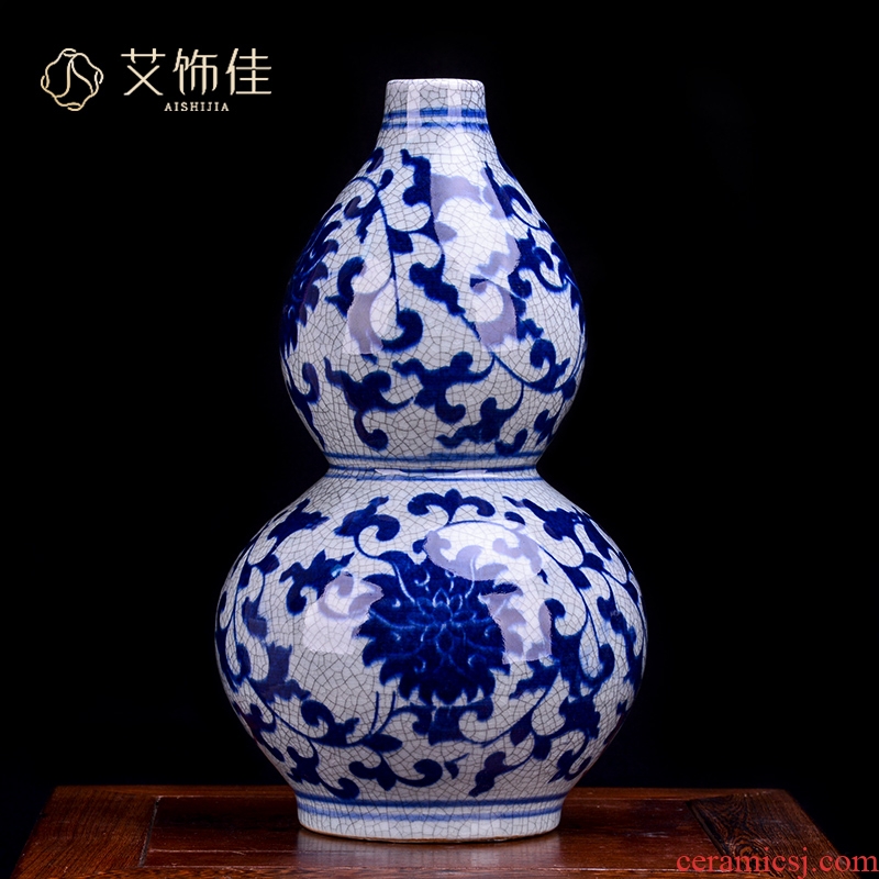 Jingdezhen ceramic vase furnishing articles archaize up with blue and white porcelain flower arrangement sitting room place, a new Chinese style classical decoration