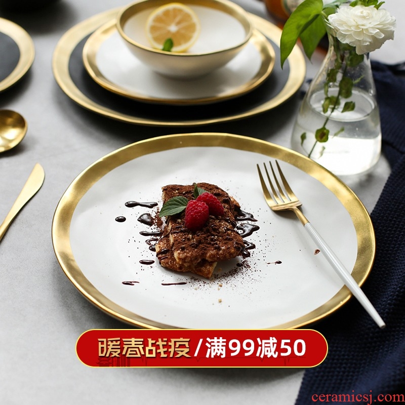 Sichuan in European paint and ceramic tableware plate steak plate dinner plate disc rice bowls rainbow such as bowl PZ - 184