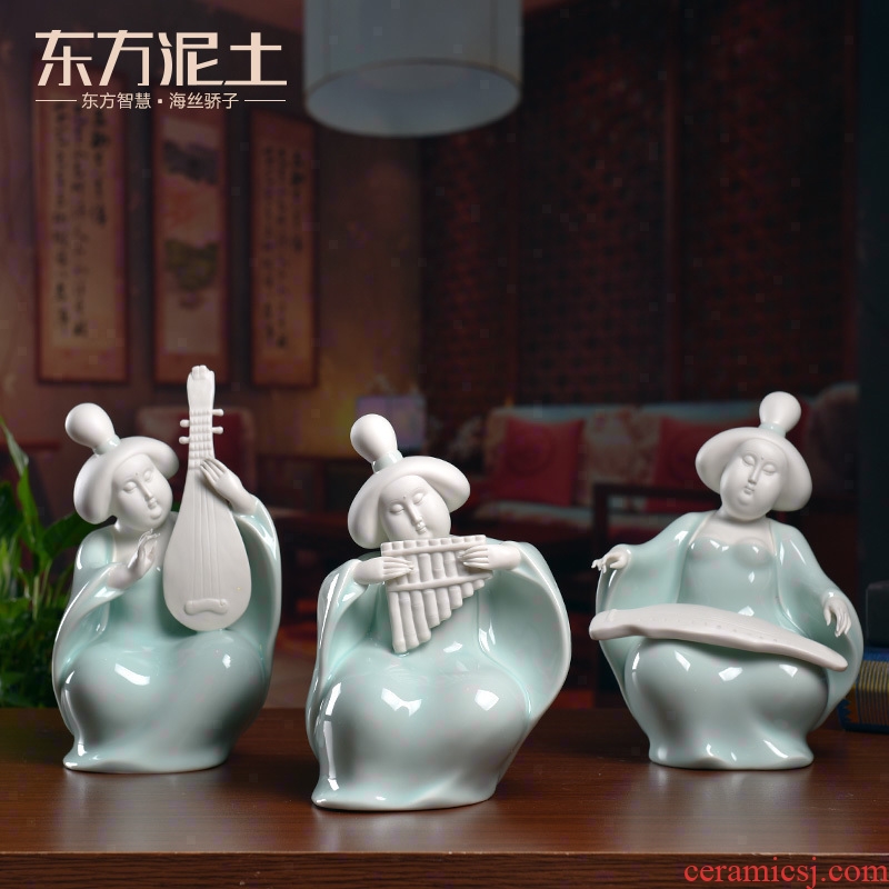 Oriental soil Chinese traditional ladies ceramic furnishing articles dehua manual its art decorations/tang ci - poetry