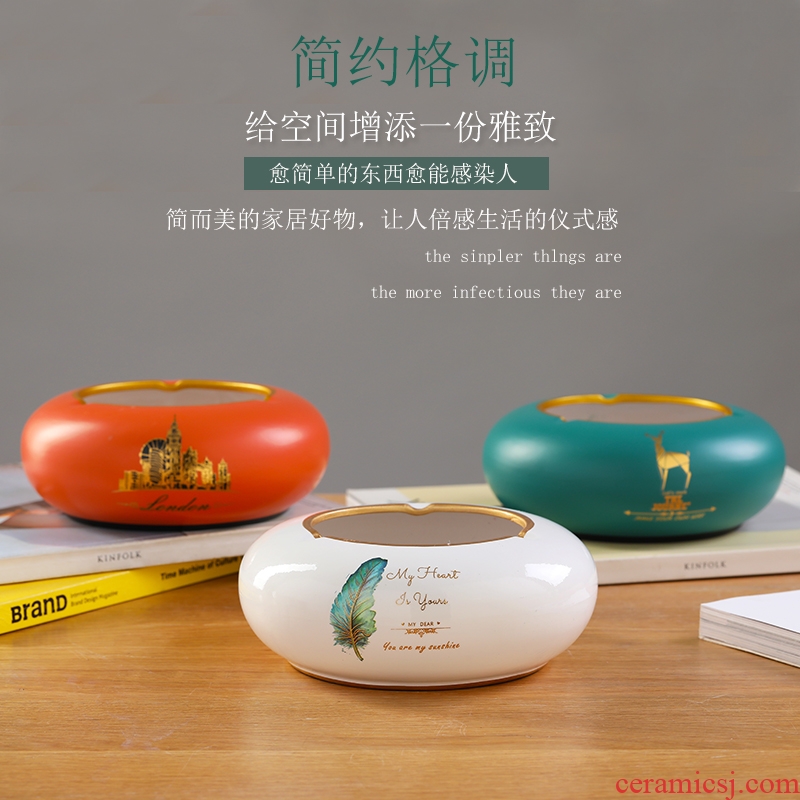 Ceramic ashtray home creative move is the sitting room tea table creative trend ins Nordic large office men and women