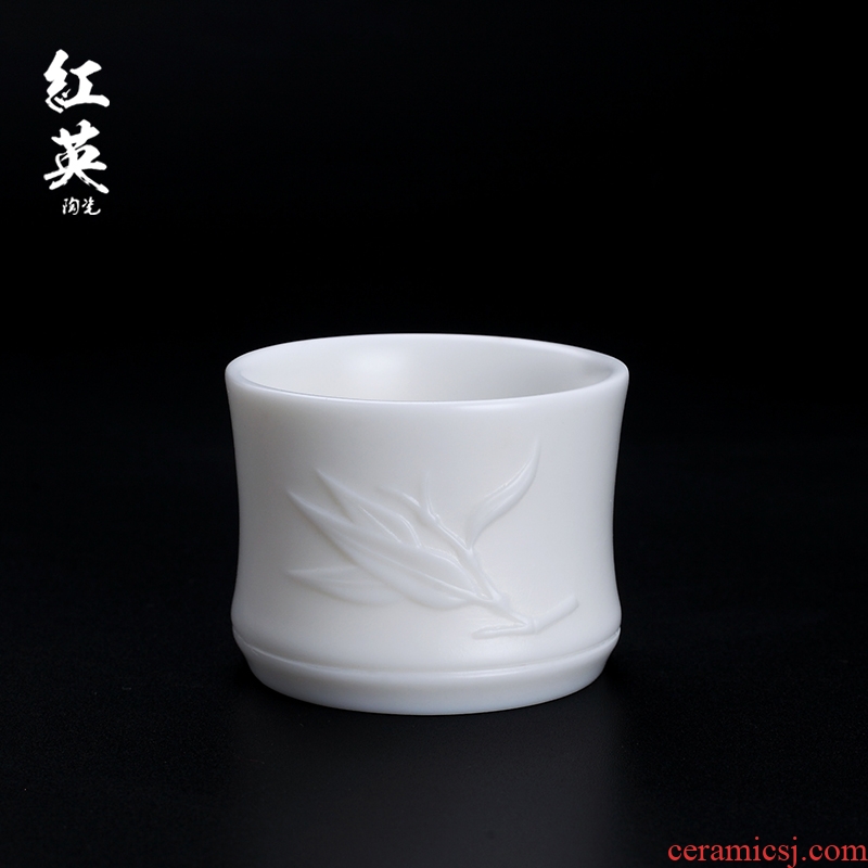 Jingdezhen ceramic biscuit firing master cup single CPU jade white porcelain sample tea cup kung fu tea set suit household individual cups
