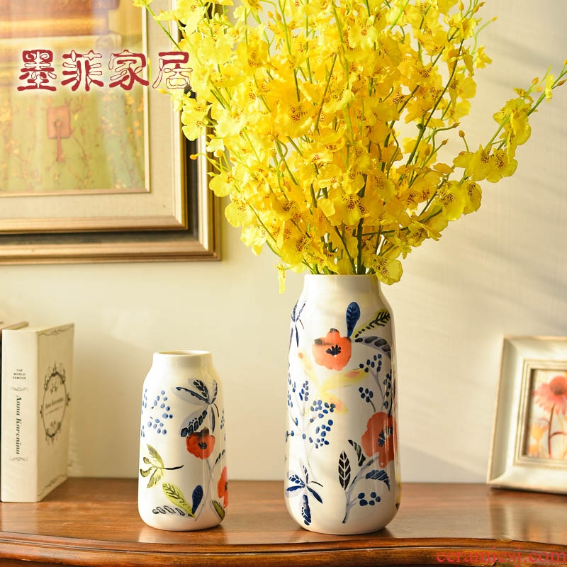 American hand - made ceramic vase furnishing articles European living room table flower arranging flowers, household adornment flowers floret bottle bottle