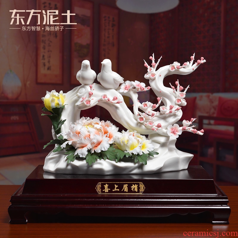 Oriental soil high - grade beaming ceramic flower its art of Chinese style wedding gift sitting room adornment is placed