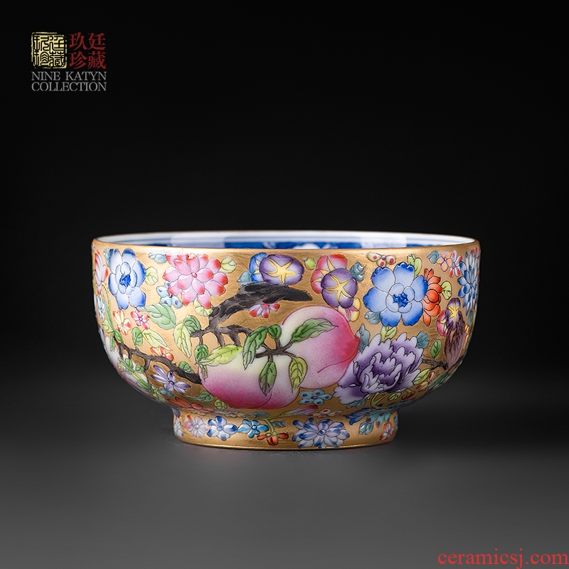 About Nine katyn colored enamel cup single cup of jingdezhen blue and white flower is kung fu tea set with large sample tea cup masters cup