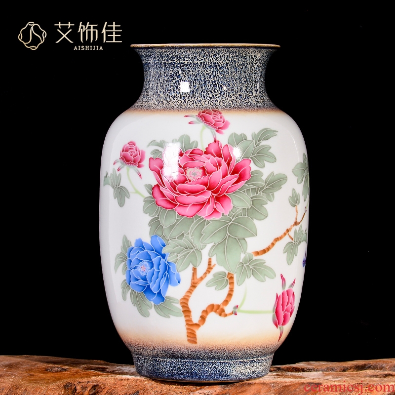 Jingdezhen ceramics up dried flower arranging flowers peony vases, study of new Chinese style porch sitting room adornment is placed
