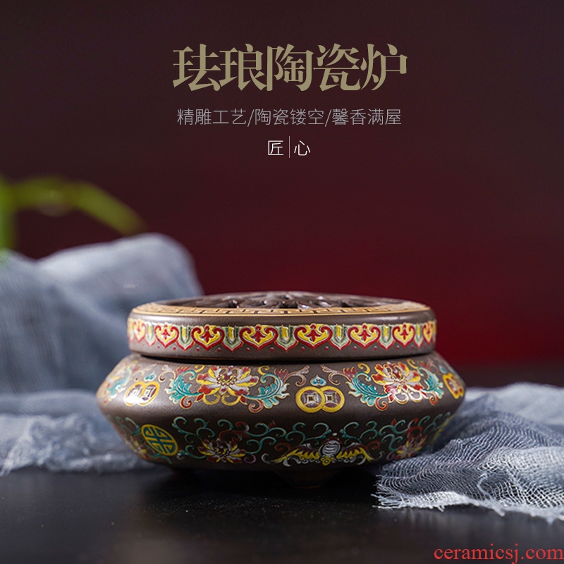 Jingdezhen porcelain enamel antique incense buner household ceramics sweet fume furnace interior sandalwood aloes smoked incense buner