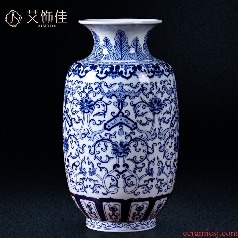 Jingdezhen ceramic blue ferro, flower arranging, the sitting room porch place vase household wine collection gifts crafts
