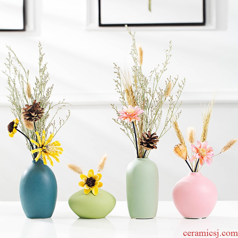 The Ceramic creative floret bottle decoration vase TV ark place dried flower arranging flowers simulation flower I and contracted sitting room