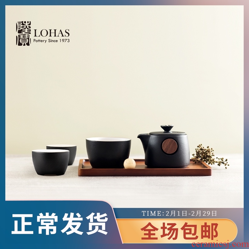 Taiwan lupao ceramics with the flourishing crack cup tureen the single tea set a pot of hot have a cup of bamboo plate gifts