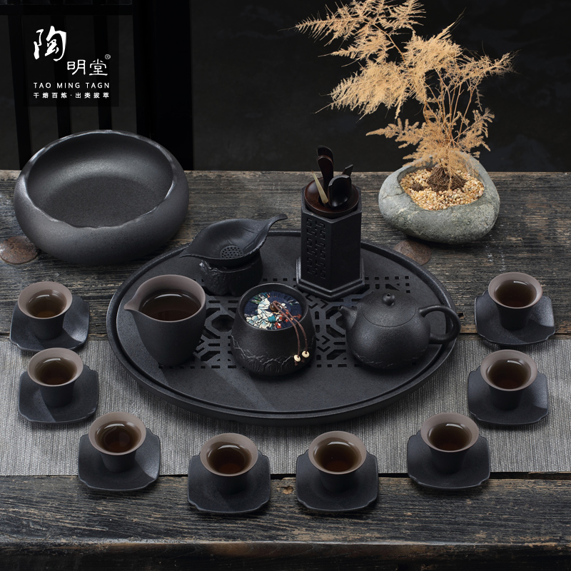 TaoMingTang kung fu tea set of black suit Japanese household tea teapot teacup tureen side of a complete set of the pot