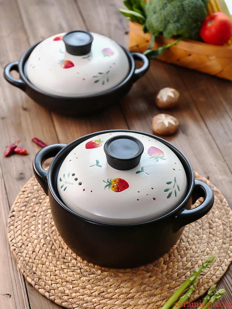 Sichuan in a creative and lovely strawberry casserole stew soup household gas gas buner for high temperature resistant ceramic pot