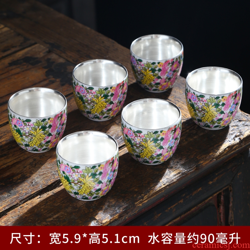 Suet jade cup white porcelain sample tea cup kung fu tea set ceramic cups contracted home office paint masters cup