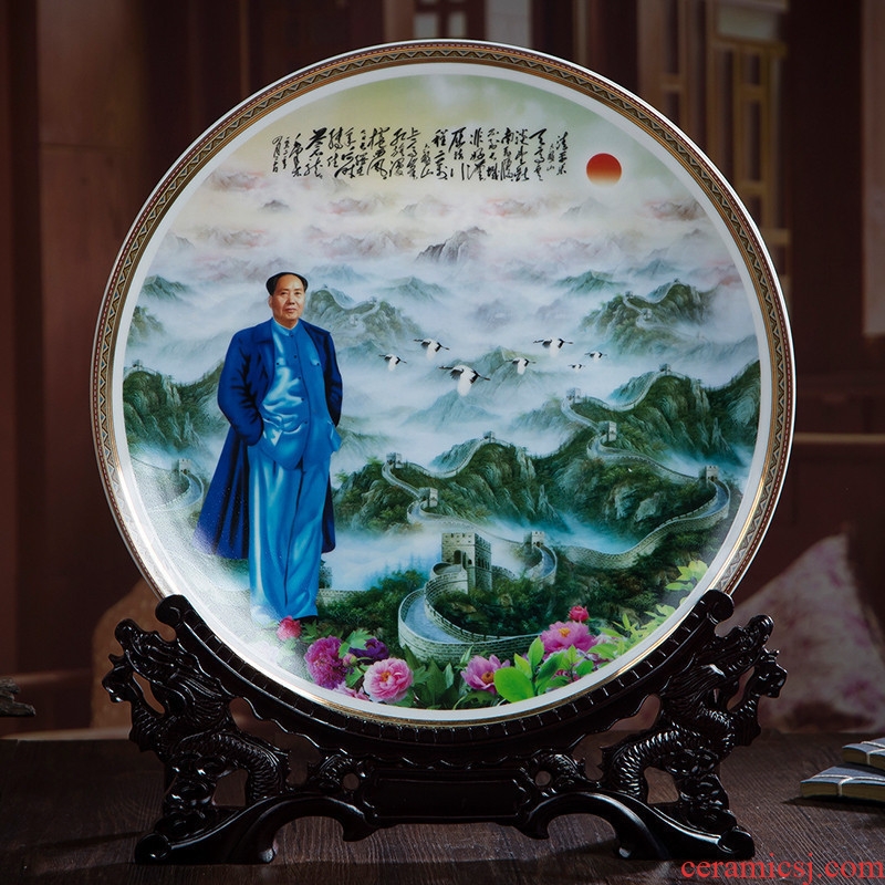 35 cm hang dish of jingdezhen ceramics decoration plate furnishing articles TV cabinet modern classical Chinese style of the sitting room porch