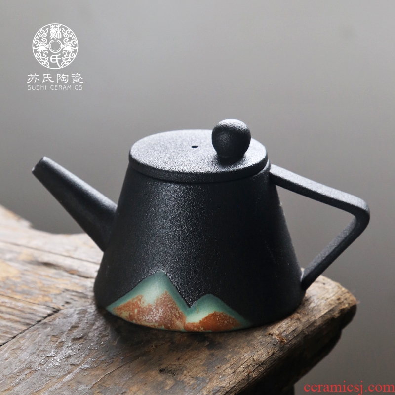 Su ceramic Japanese painting color restoring ancient ways the teapot coarse pottery home tea, kungfu tea taking creative single pot