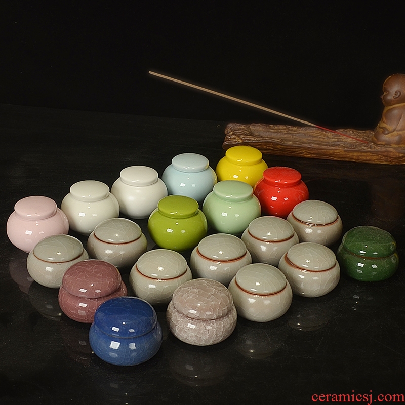 The Mini ceramic pot seal pot powder cosmetics packing bottle little porcelain tea pot storage jar