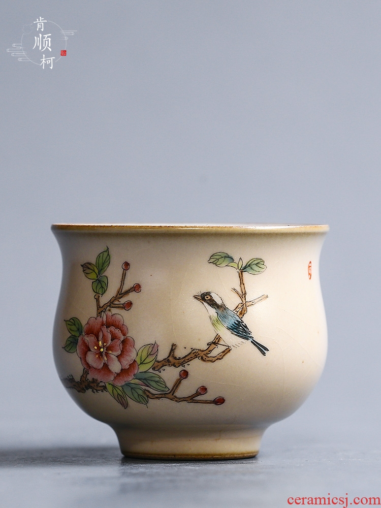 The Master cup single cup small jingdezhen ceramic cups in use your up riches and honor peony sample tea cup tea kungfu tea light