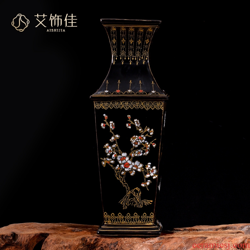 Jingdezhen ceramics archaize square bottle sharply glaze vase Chinese TV ark, sitting room porch collection furnishing articles