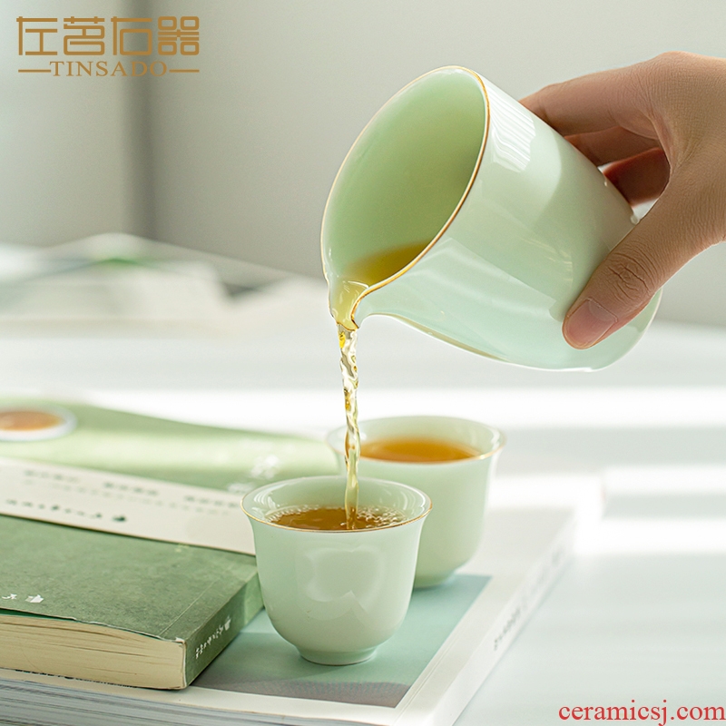 ZuoMing right is emerald green tea ware jingdezhen ceramic fair keller points Japanese large kung fu tea tea cup