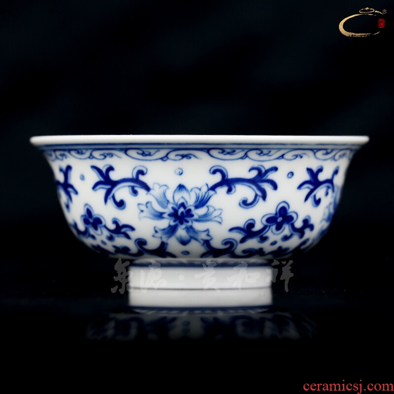 Beijing auspicious jingdezhen ceramics by hand with DE and personal tea cups master cup cup special cup blue tie up branches