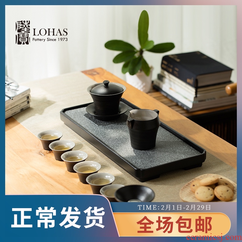 Lupao ceramic tea group with kung fu suit only three bowl of tea tureen bowl gift boxes holiday gift tea set at home
