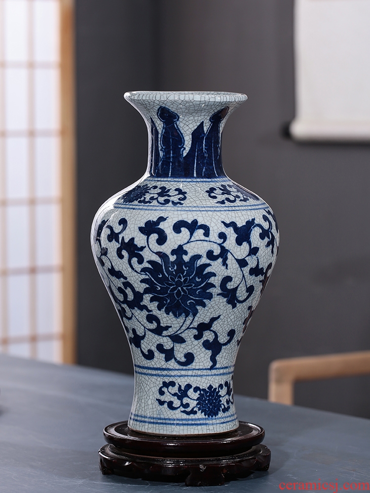 Jingdezhen ceramics antique blue and white porcelain vases, flower arrangement sitting room adornment style restoring ancient ways home furnishing articles porcelain
