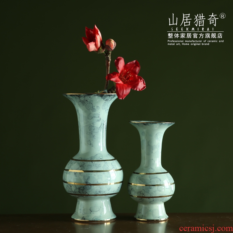 American light see colour up ceramic flower vases modern Chinese style key-2 luxury soft outfit TV ark, the table decoration flowers