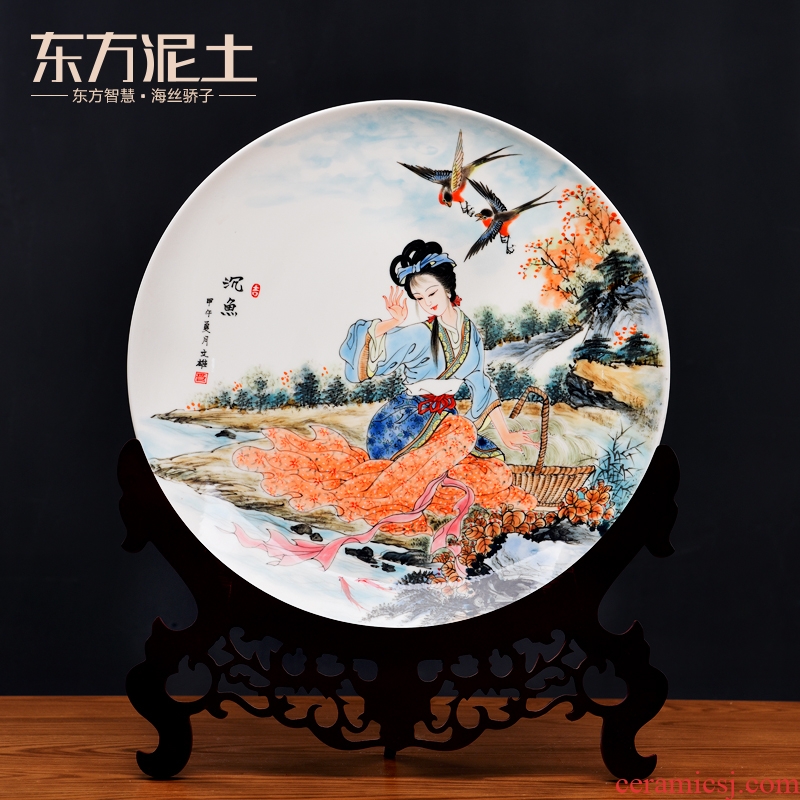 The four most beautiful women Oriental clay ceramic hang dish xi shi sable cicada Yang wang zhaojun wine sitting room adornment