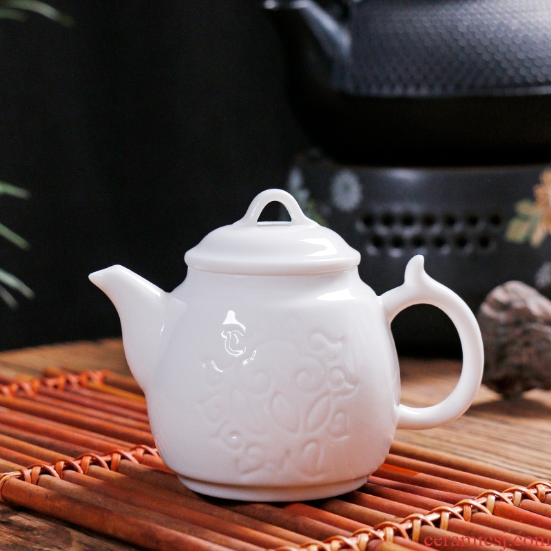 A good laugh, dehua high - white porcelain tea thin foetus manual ceramic filter Chinese style household utensils cup teapot
