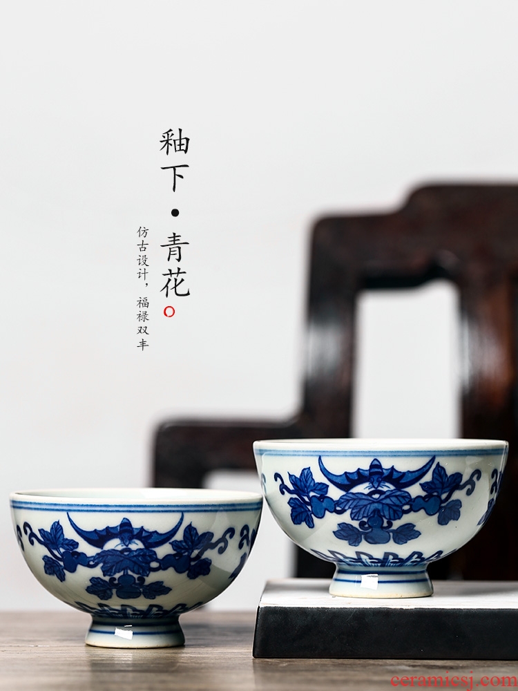 Checking porcelain masters cup jingdezhen ceramic sample tea cup hand - made teacup kung fu fu lu in both single cup of tea