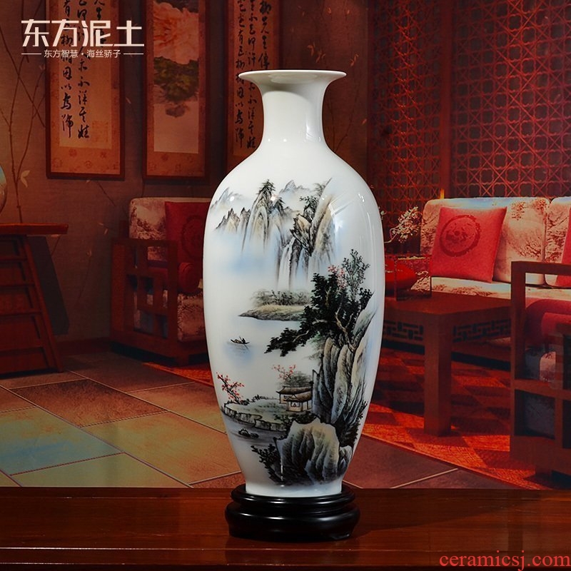 Oriental clay ceramic hand - made vases furnishing articles TV ark, flower arranging Chinese style is classic the sitting room porch decoration