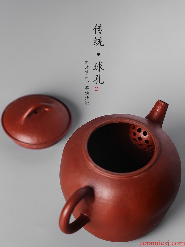In true up kunfu tea teapot violet arenaceous single pot of Chinese style hand purple clay ball hole, small single ceramic tea set