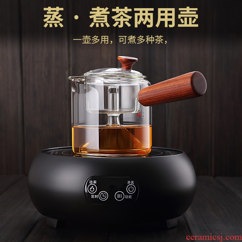 High temperature resistant glass tea single pot of boiling water steaming tea household electric ceramic tea set tea kettle separation single pot boil