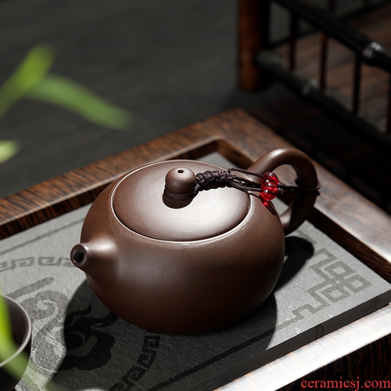 Household it pure manual kung fu tea set big ore single pot, purple clay teapot ceramics creative beauty tea