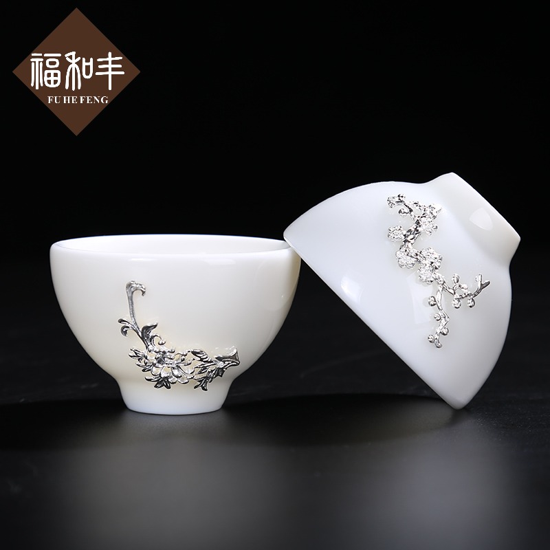 F creative belong tea light cup silver master cup checking ceramic kung fu tea cups a single tea accessories gifts