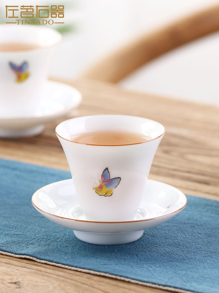 Sweet white single individual sample tea cup small cups of jingdezhen ceramics master cup single CPU kung fu tea cup 6 pack