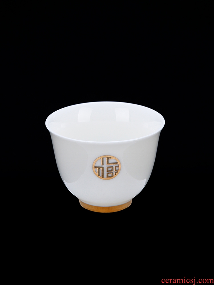 Jingdezhen ceramic paint master cup single CPU suet jade white porcelain tea cups kung fu tea cups. A single