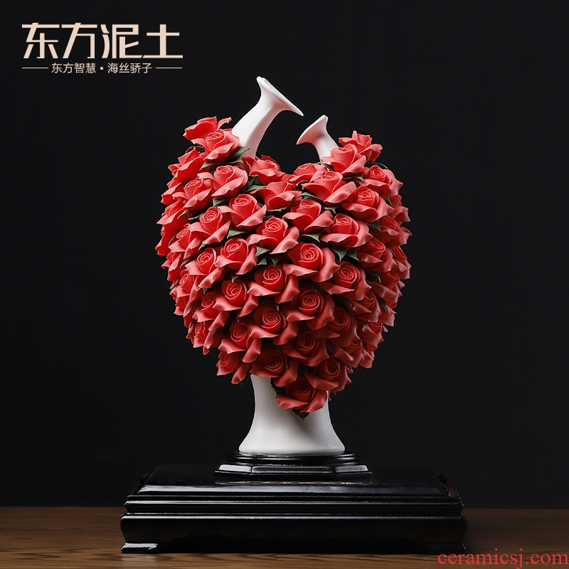 The east mud wedding present ceramic flowers furnishing articles for girlfriends friend colleague gift newly - I bridal chamber decorates