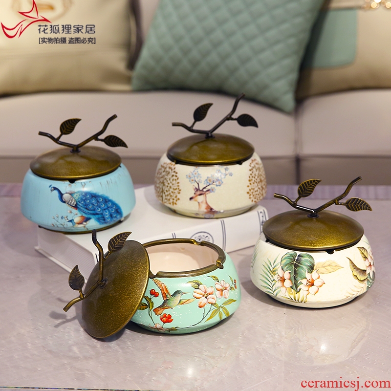 American country with cover the ashtray creative ceramic European sitting room tea table to restore ancient ways jewelry boxes decorative furnishing articles